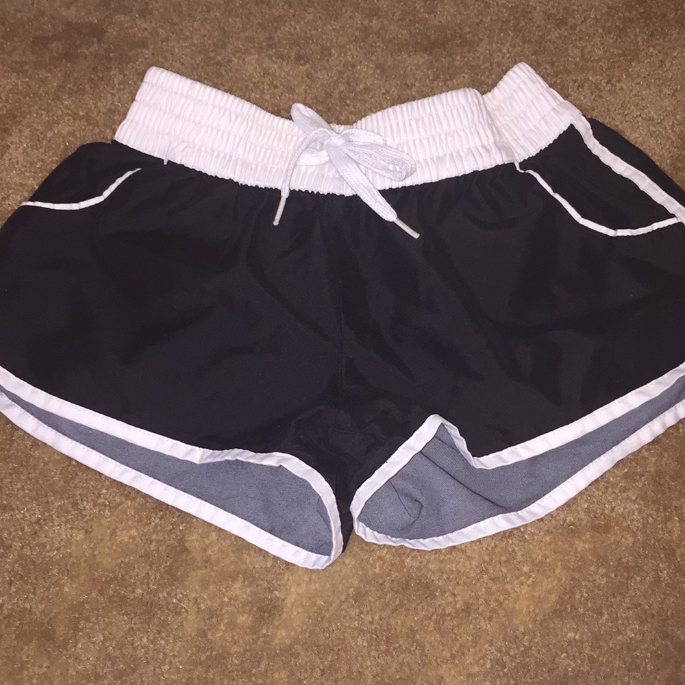 Black & white swim shorts